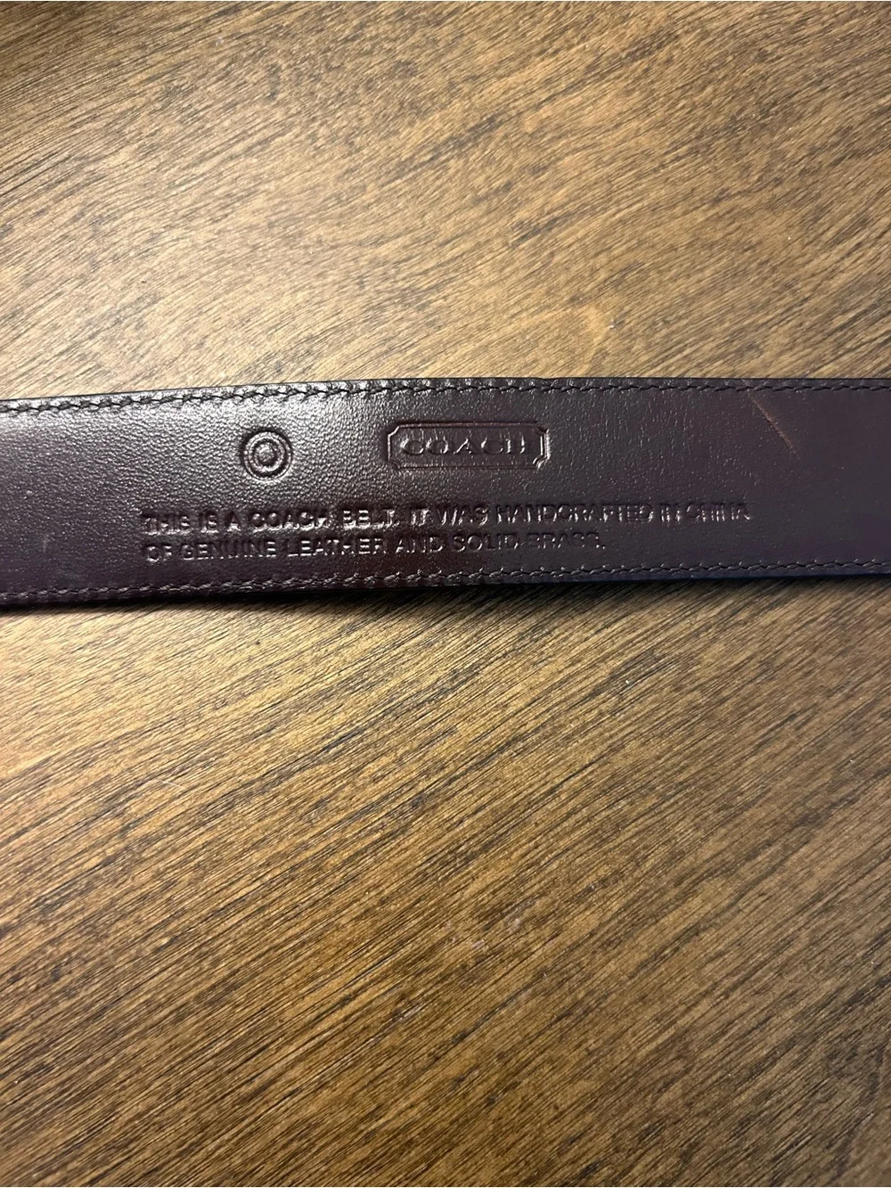 Coach Black vintage Leather Belt with Embossed Logo